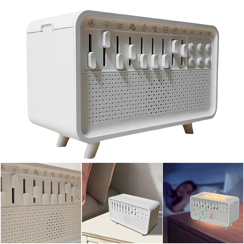 White Noise Sleep Sound Machine Essential Oil Diffuser with BT Speaker Night Light Aroma Diffuser for Adults Sleeping
